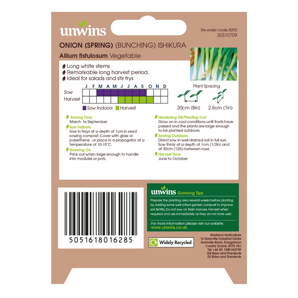 Unwins Spring Onion Ishikura Seeds 5051618016285 2